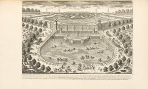 Das Ende des Gartens von Marly, aus "Les Delices de Versailles et des Maisons Royales" von Charles-Antoine Jombert, 1766 von Gabriel Perelle