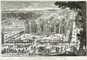 Ansicht des Schlosses von Vaux-Le-Vicomte von der Eingangsseite von Gabriel Perelle