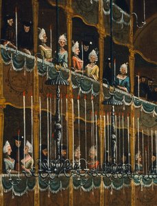Mittagessen im San Beneto Theater, angeboten vom Dogen zu Ehren der Fürsten des Nordens, Venedig, von Gabriel Bella (1730-1799) (Detail) von Gabriele Bella