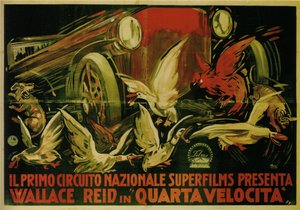 Wallace Reid im Film Double Speed, 1920 von Gabriele Galantara