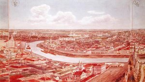 Panorama von Moskau, Darstellung des Flusses Moskwa von Gadolle