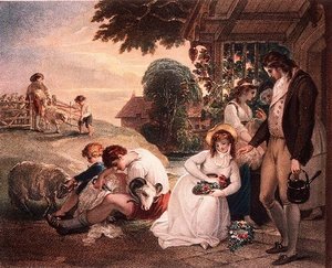 Ländliche Szene (Druck nach einem Gemälde von W. Hamilton)