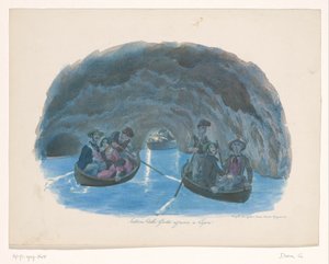 Figuren auf Ruderbooten in der Blauen Grotte auf Capri
