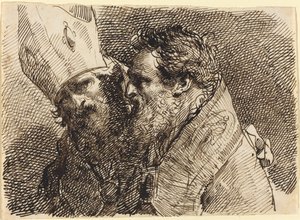 Köpfe von zwei Bischöfen von Gaetano Gandolfi