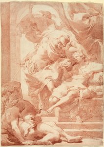 Odysseus vor Circe, Merkur dahinter