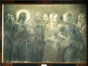 Christus unter den Aposteln von Gaetano Previati