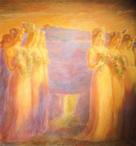 Begräbnis einer Jungfrau von Gaetano Previati