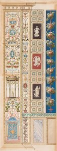 Pilaster Loggia XIII (Verzierung, in deren Mitte ein Tempel der Diana steht) von Gaetano Savorelli