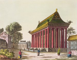 Der europäische Palast in Yuen-Ming-Yuan, Illustration aus Le Costume Ancien et Moderne von Giulio Ferrario, veröffentlicht ca. 1820er-30er Jahre von Gaetano Zancon
