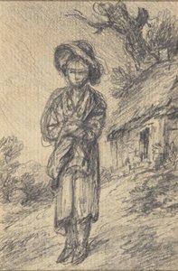 Junge, der neben einem Cottage steht von Gainsborough Dupont