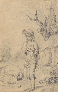 Junge, der neben einem Häuschen steht von Gainsborough Dupont