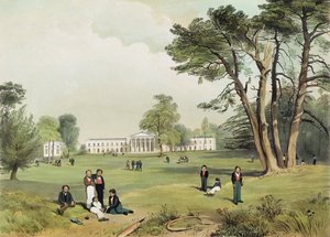 Protestantische Dissidenten-Grundschule & Kapelle, Mill Hill, Middlesex, nach der Natur gezeichnet von D. Fowler ca. 1830