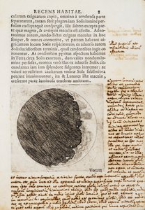 Sidereus Nuncius (Sternenbote) mit Zeichnungen der Phasen und der Oberfläche des Mondes