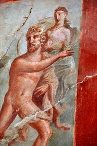 Detail eines Freskos aus dem Kollegium oder Sacellum des Augustales, Herculaneum (Fresko)