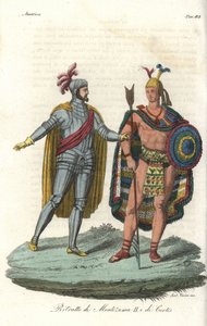 Hernán Cortés trifft Montezuma II. im Jahr 1519