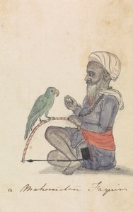 Ein Mohammedaner mit seinem Papagei von Gangaram Chintaman Tambat