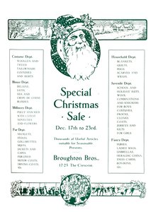 Werbung für Broughton Bros. - Sonderweihnachtsverkauf, 1917 von Garratt and Atkinson