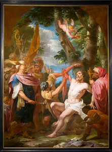Pfarrkirche (Sint-Bartholomeuskerk). Innenraum. Gemälde. Martyrium des heiligen Bartholomäus. Gaspar De Craeyer oder J Van der Heyde (?)