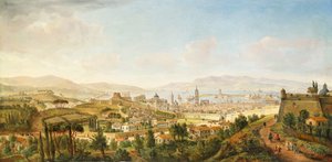 Ein Panoramablick auf Messina, Sizilien