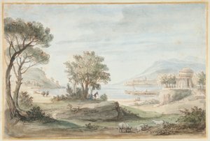 Landschaft mit einem runden Tempel
