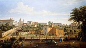 Die Kirche SS. Marcellino e Pietro, von der Vigna Ciccolini von Gaspar van Wittel