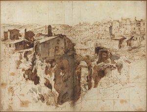 Der Wasserfall und die Stadt Tivoli