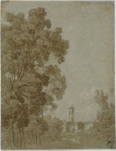 Römische Landschaft mit Blick auf Kirche