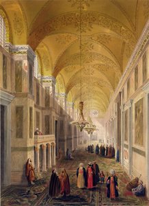 Hagia Sophia, Platte 2: der Narthex, graviert von Louis Haghe (1806-85) veröffentlicht 1852