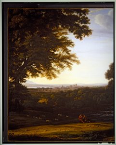 Italienische pastorale Landschaft (Detail), undatiert von Gaspard Poussin Dughet