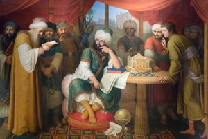 Harun Al Rashid in seinem Zelt mit den Weisen aus dem Osten von Gaspare Landi