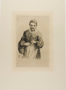 Alte Frau mit Korb