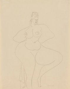 (Nackte Tänzerin mit Draperie) von Gaston Lachaise