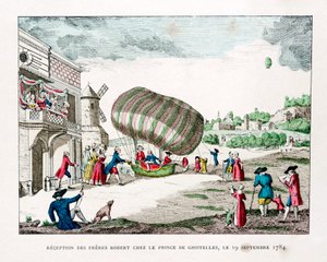 Empfang der Gebrüder Robert durch den Prinzen von Ghistelles im Jahr 1784, 1887
