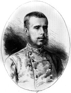 Porträt von Erzherzog Rudolf von Österreich (1858-1889). Gravur von G. Vuillier in „Le Monde Illustré“ Nr. 1260 vom 21. Mai 1881. von Gaston Vuillier