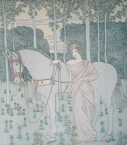 Nausicaa, Illustration aus Buch 6 der Odyssee, übersetzt von Lecomte de l