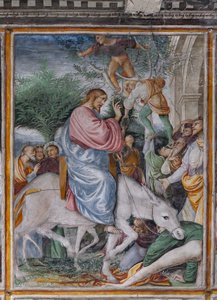 Detail von Christus zieht in Jerusalem ein, aus Das Leben und die Passion Christi von Gaudenzio Ferrari