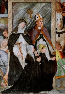 Die heilige Katharina von Siena, der heilige Nikolaus von Bari und zwei kniende Bieter von Gaudenzio Ferrari