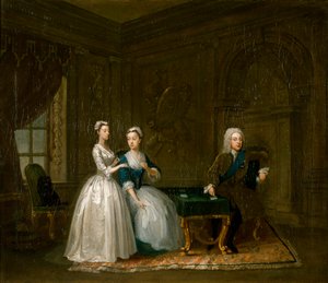 Porträt von John, 2. Herzog von Montagu, seiner Frau und ihrer jüngeren Tochter, ca. 1730