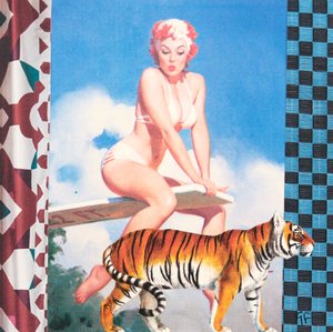 Schwimmendes Mädchen mit Tiger