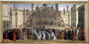 Predigt des heiligen Markus auf einem Platz in Alexandria, Ägypten von Gentile Bellini