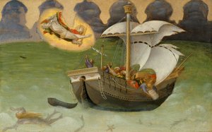 Der heilige Nikolaus rettet das Schiff vor dem Sturm