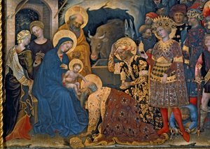 Die Anbetung der Könige (Detail) von Gentile da Fabriano