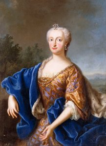 Porträt von Maria Amalia, stehend, dreiviertel Länge, in einem bestickten Kleid
