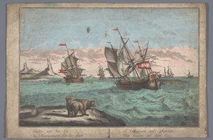 Ansicht des Segelns auf dem Eis von Georg Balthasar Probst (possibly)