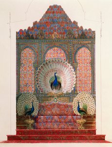 Entwurf für den Pfauenthron des maurischen Kreuzgangs im königlichen Schloss von Ludwig II. in Linderhof von Georg Carl Heinrich Dollmann