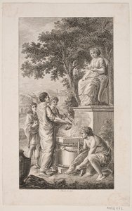Illustration mit Opferszene von Georg Christian Schule
