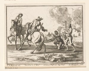 Kavalleristen beschlagnahmen Vieh von Georg Conrad Bodenehr