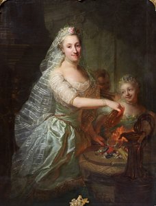 Porträt der Magdalene Charlotte von Olthoff als Opferpriesterin
