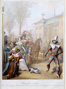 Le Mardi Gras auf dem Boulevard des Italiens in Paris von Georg Emanuel Opitz
