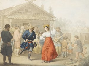Fröhliches Treiben vor einer Taverne von Georg Emanuel Opiz